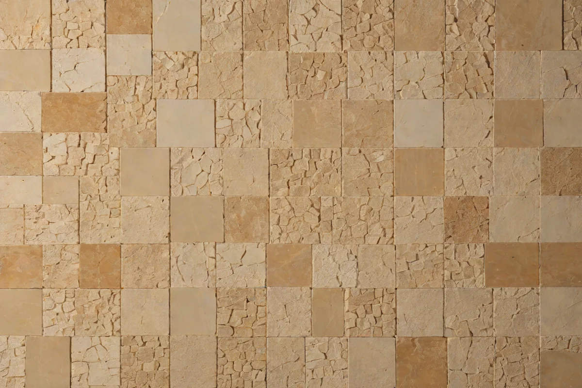 Tumbled Travertine Ashlar Modules - Bathroom Floor Tile Ideas