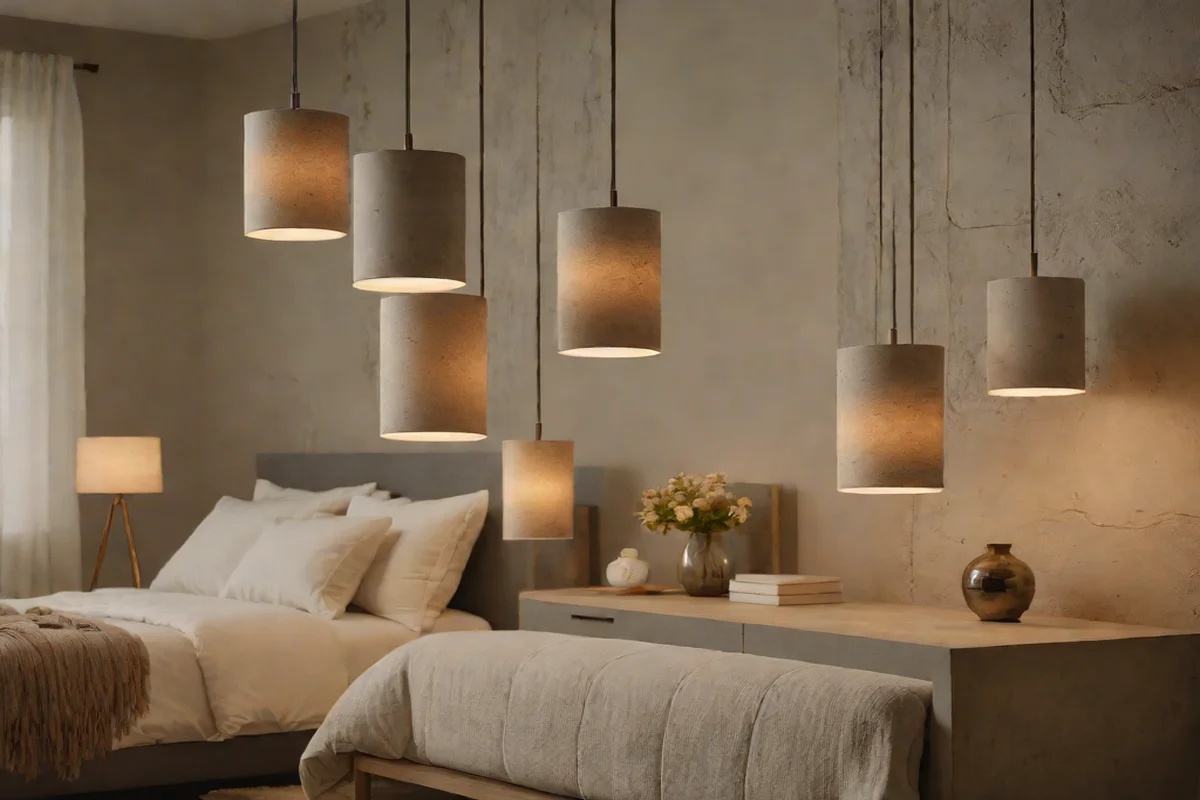 Low-Hanging Concrete Pendant Cylinders - Bedroom Lighting Ideas
