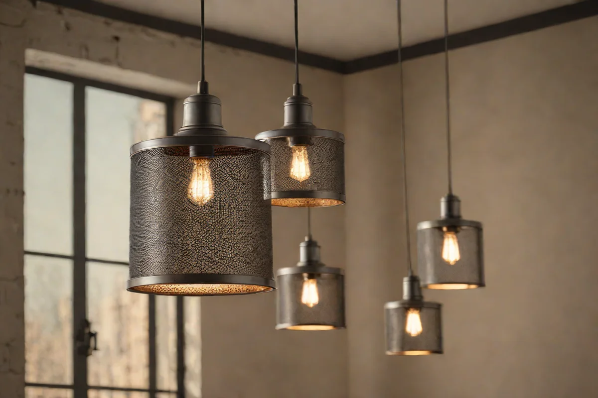 Gunmetal Industrial Mesh Pendants - Bedroom Lighting Ideas