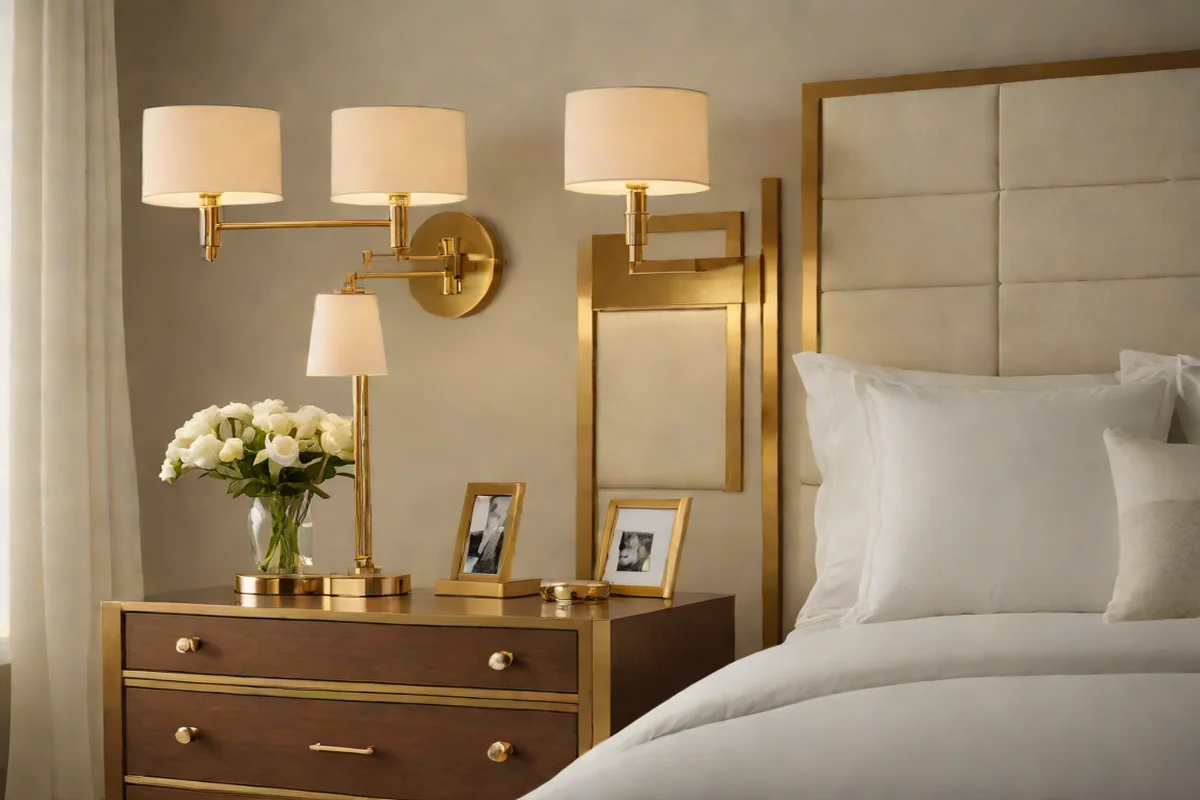Brass Swing-Arm Architectural Sconces - Bedroom Lighting Ideas