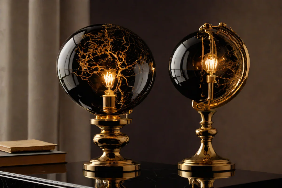Smoked Glass Globe Table Lamps - Bedroom Lighting Ideas