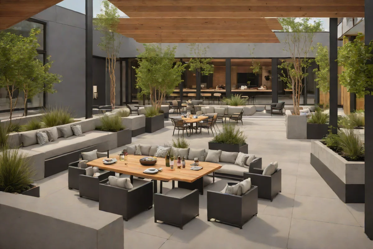Sectional Zoning with Monolithic Planters: - Concrete Slab Patio Makeover Ideas