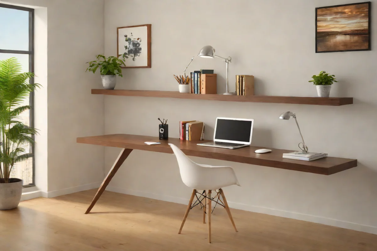 The Floating Minimalist Desk Horizon - Home Office in Your Living Room