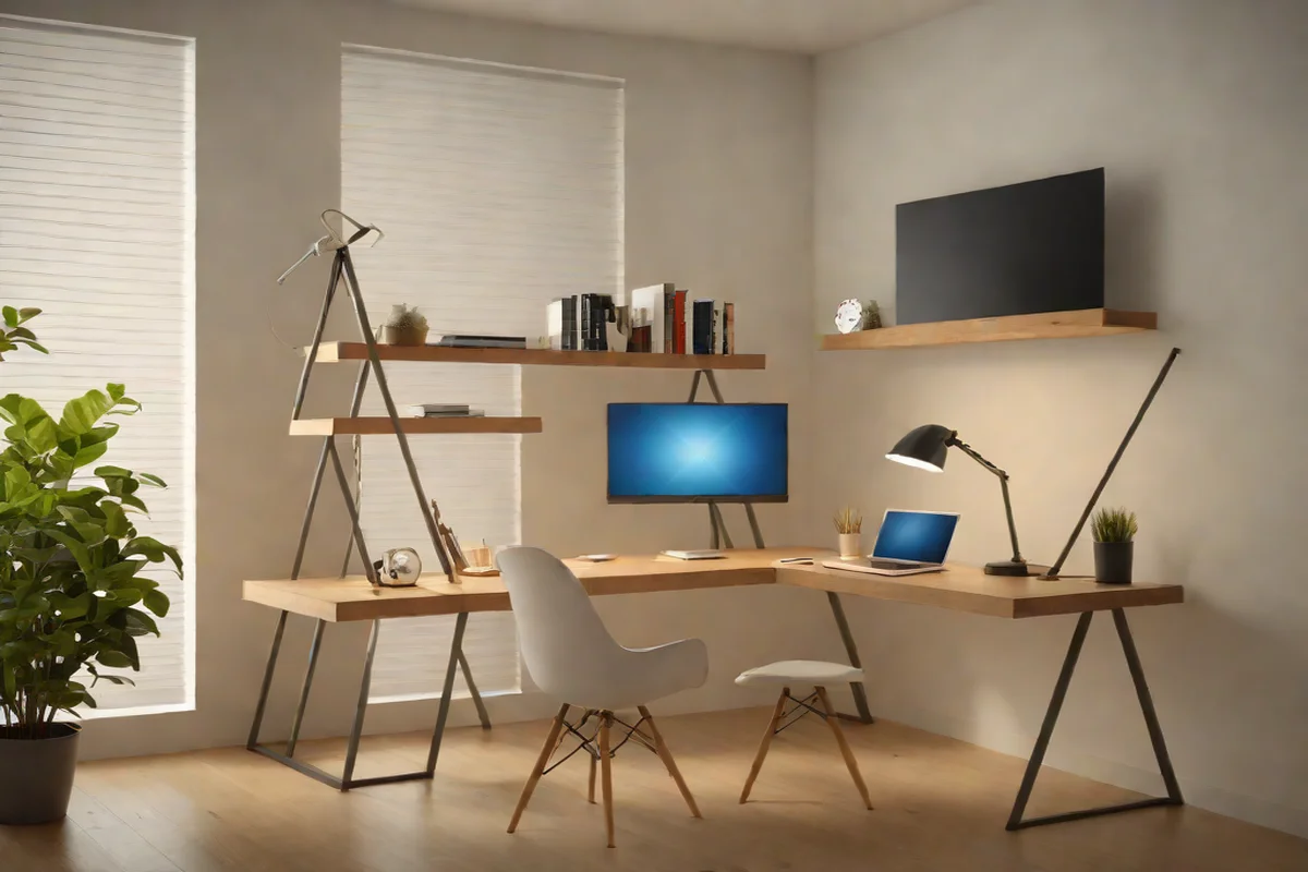 Empty Corner Diagonal Floating - Home Office in Your Living Room