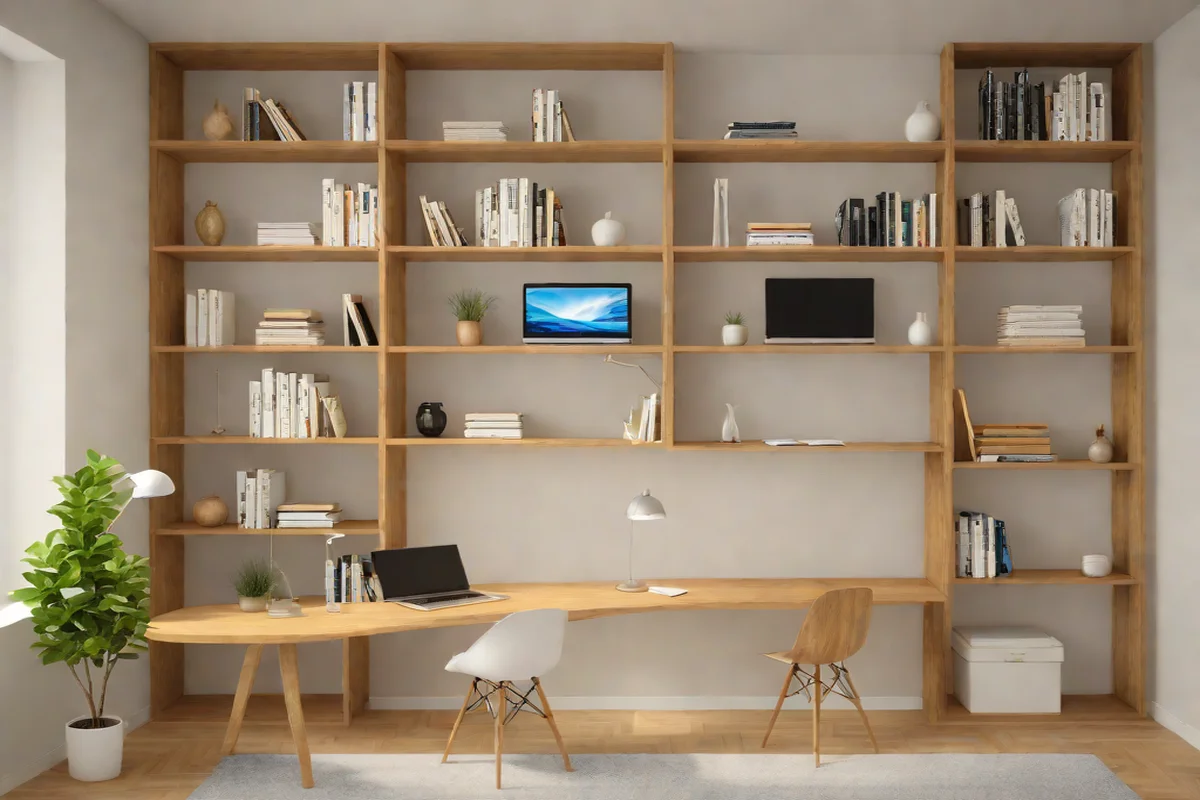 Dual-Purpose Architectural Bookshelf Desks - Home Office in Your Living Room