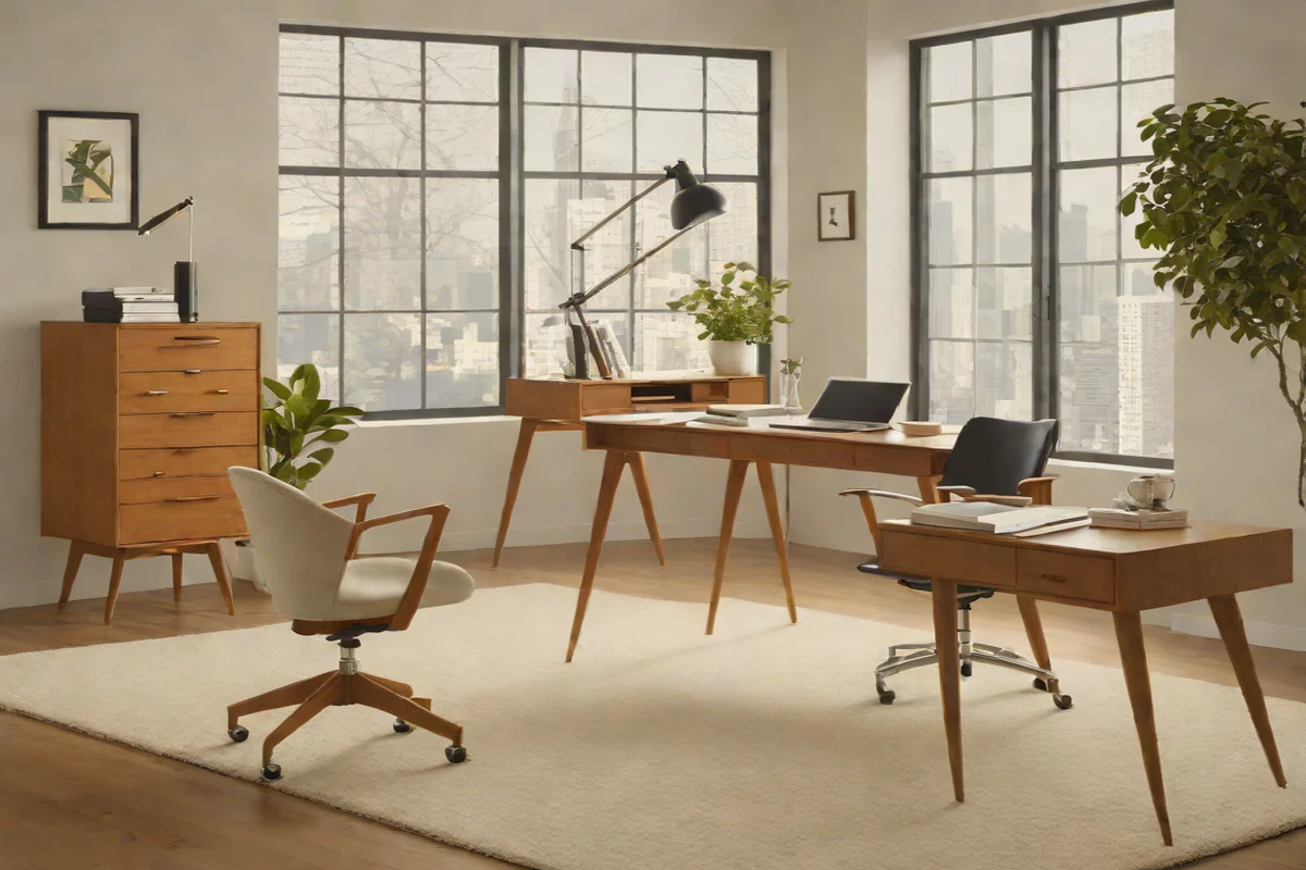 Low-Profile Tapered Peg-Leg Writing Desks - Home Office in Your Living Room
