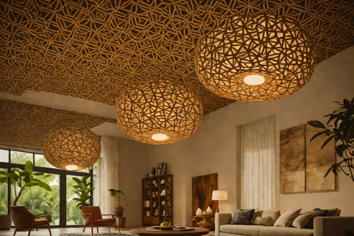 Woven Bamboo Pendants for Layered Shadows - Japandi Interior Design Ideas