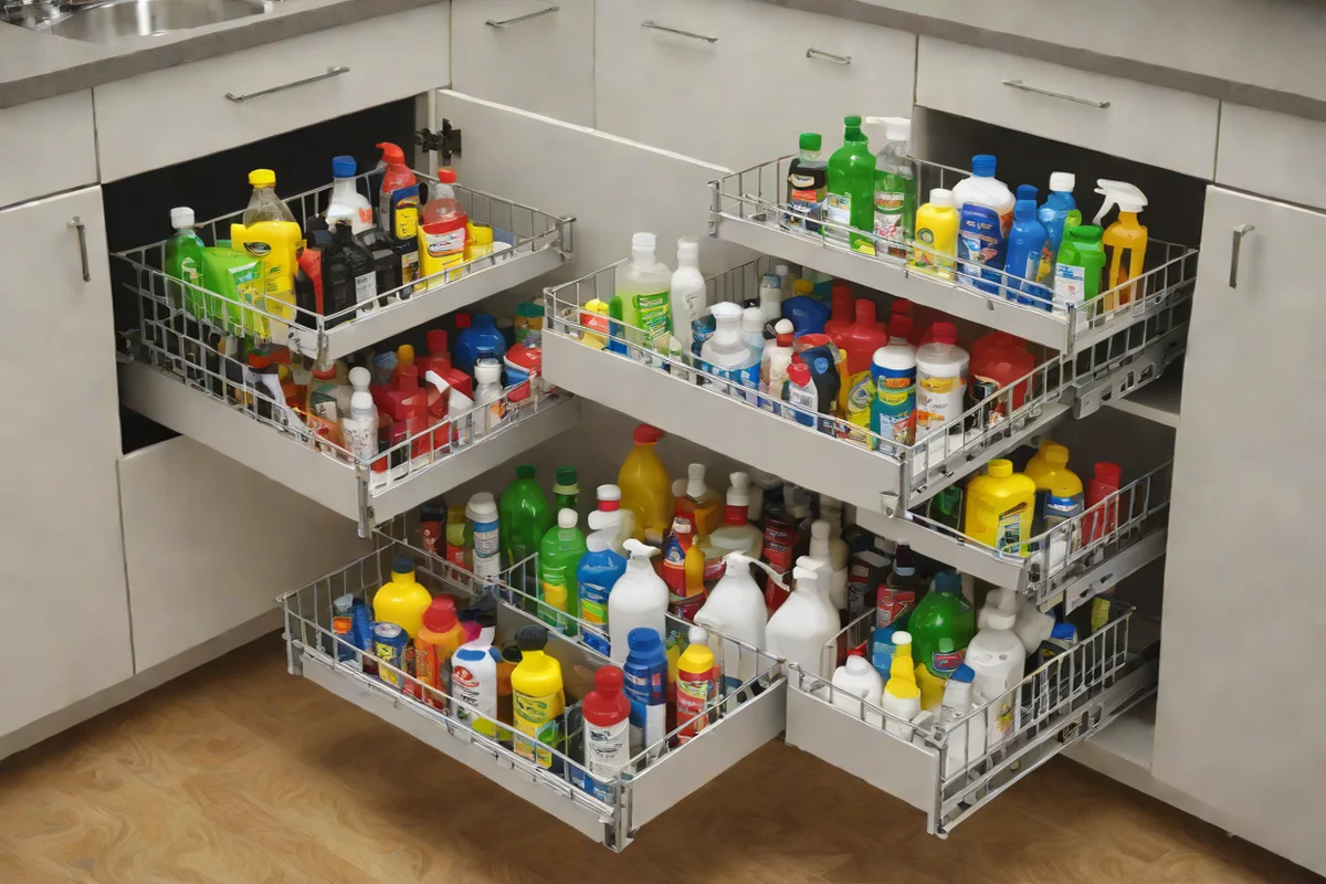 Heavy-Duty Pull-Out Sliding Drawer Bins - Under-Sink Storage Ideas