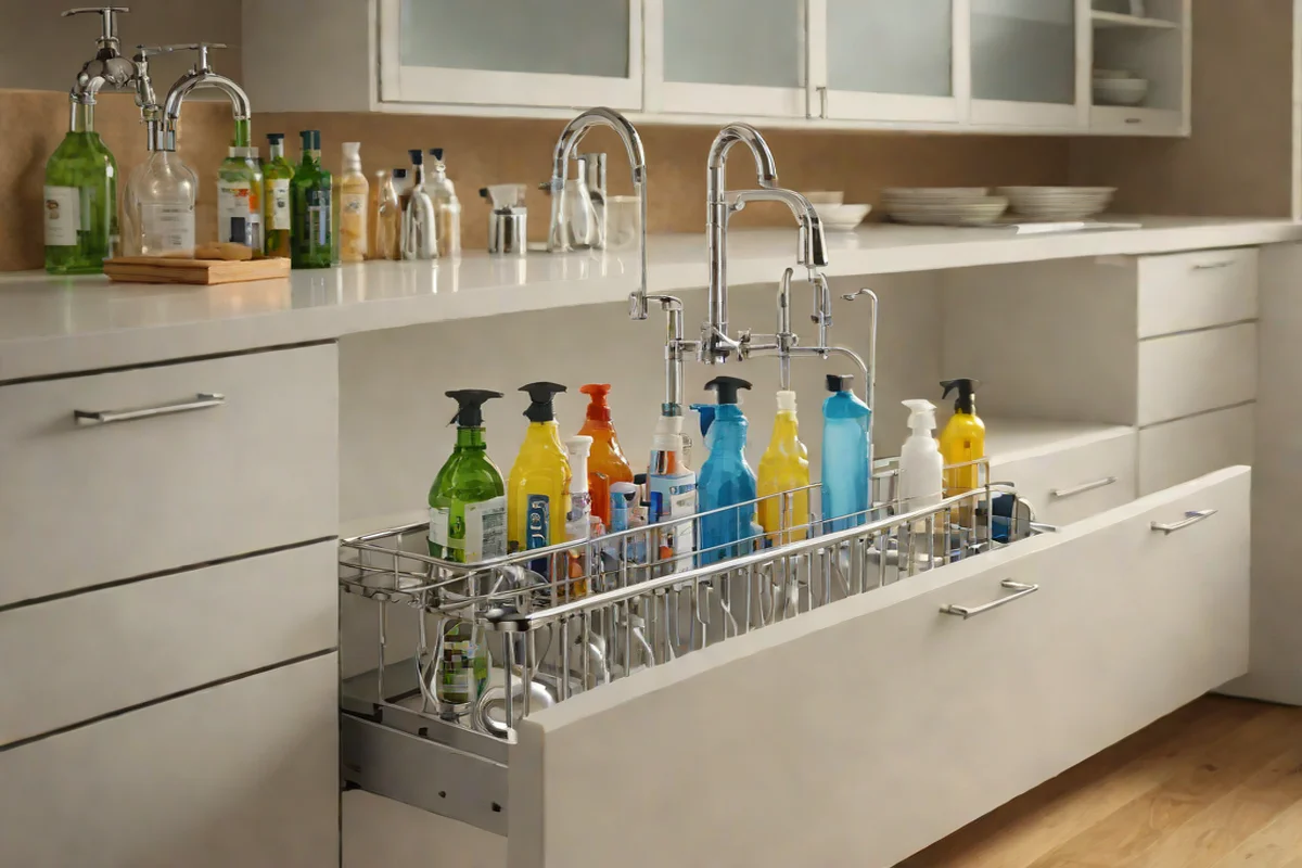 Tension Rod Cleanser Suspensions - Under-Sink Storage Ideas