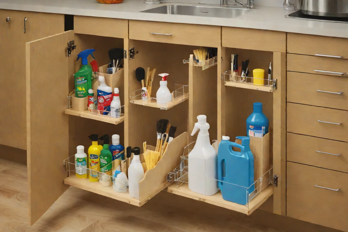 Adhesive Clear Pockets for Under-Sink Cabinet Door Curation - Under-Sink Storage Ideas