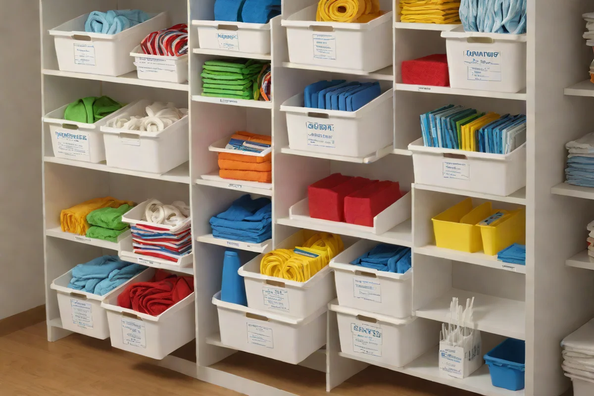 Stackable Plastic Bins with Dry-Erase Classification Labels - Under-Sink Storage Ideas