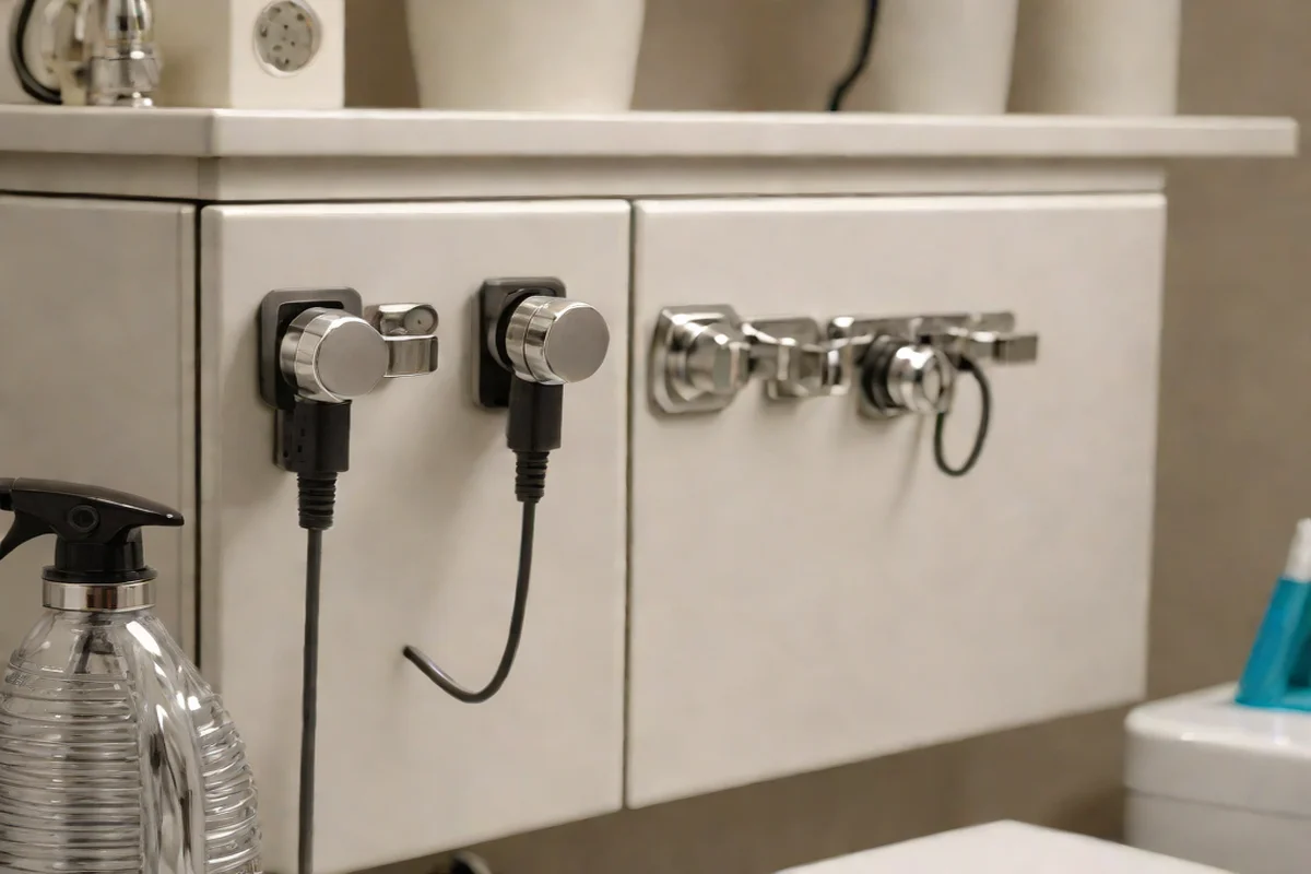 Command-Strip Metal Cord Wraps for Appliance Management - Under-Sink Storage Ideas