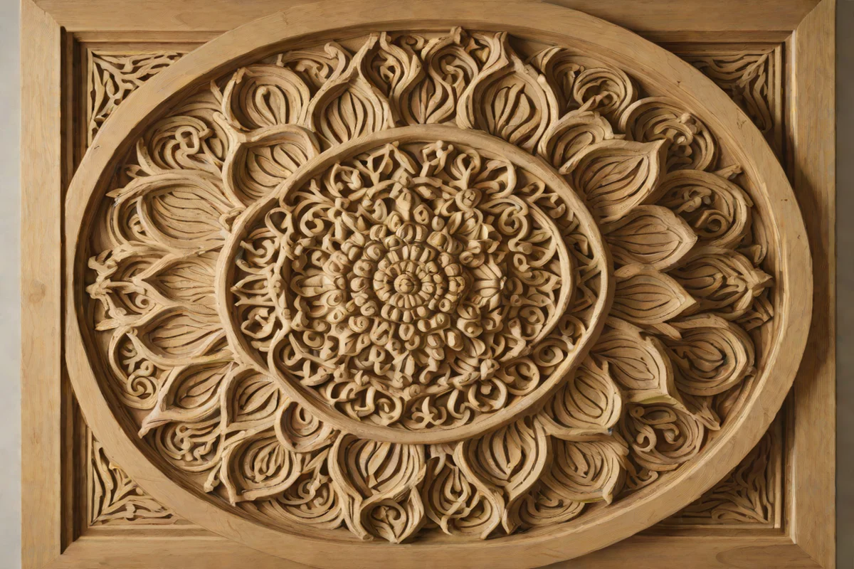 Hand-Carved Reclaimed Timber Medallions Hand-Carved Reclaimed Timber Medallions - Artwork Placement Ideas Above the Bed