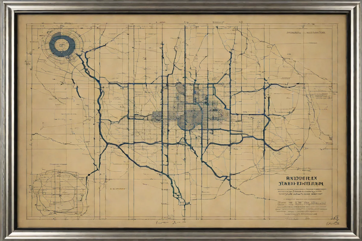 Architectural Blueprint Historical Maps Architectural Blueprint Historical Maps - Artwork Placement Ideas Above the Bed
