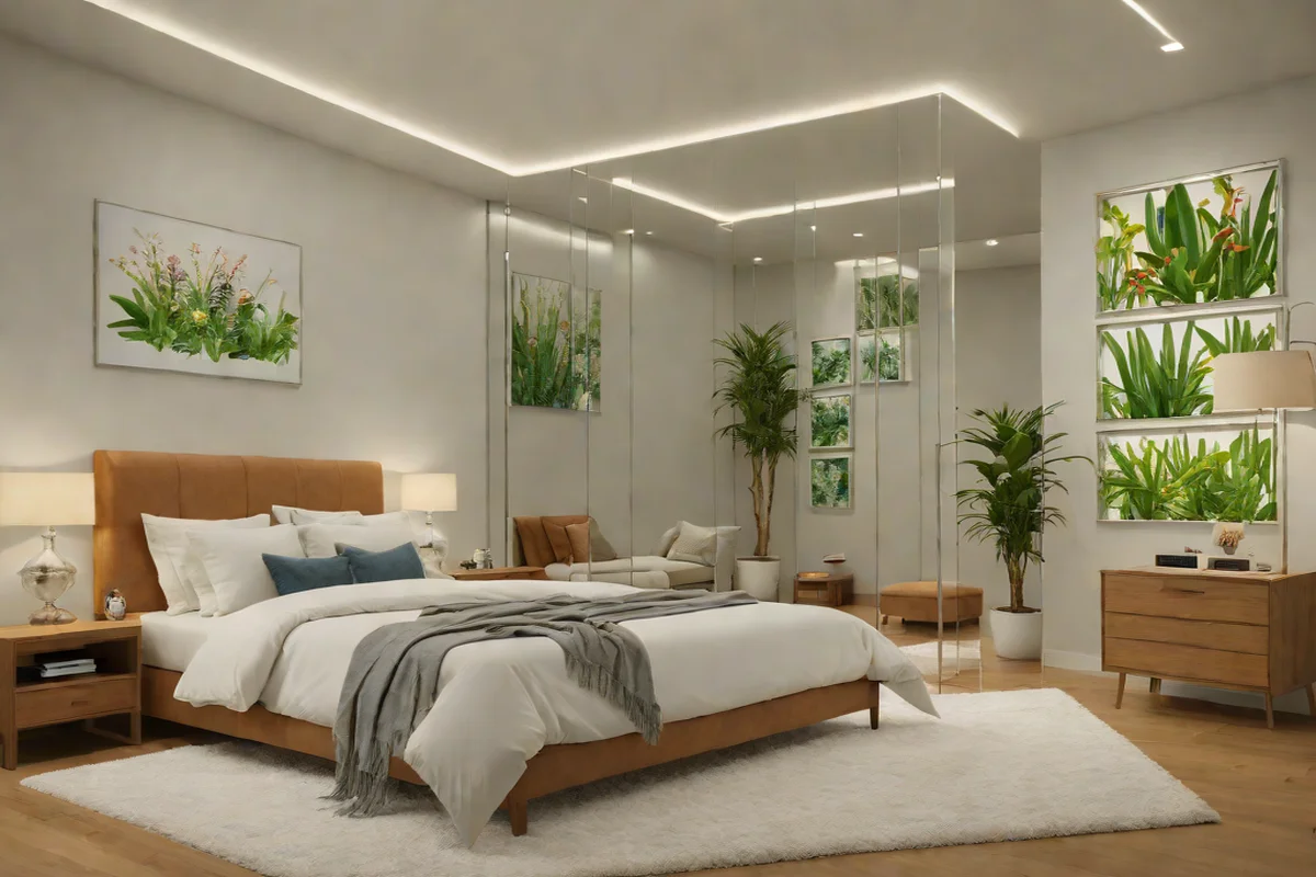 Clear Acrylic Floating Multi-Panel Matrices Clear Acrylic Floating Multi-Panel Matrices - Artwork Placement Ideas Above the Bed
