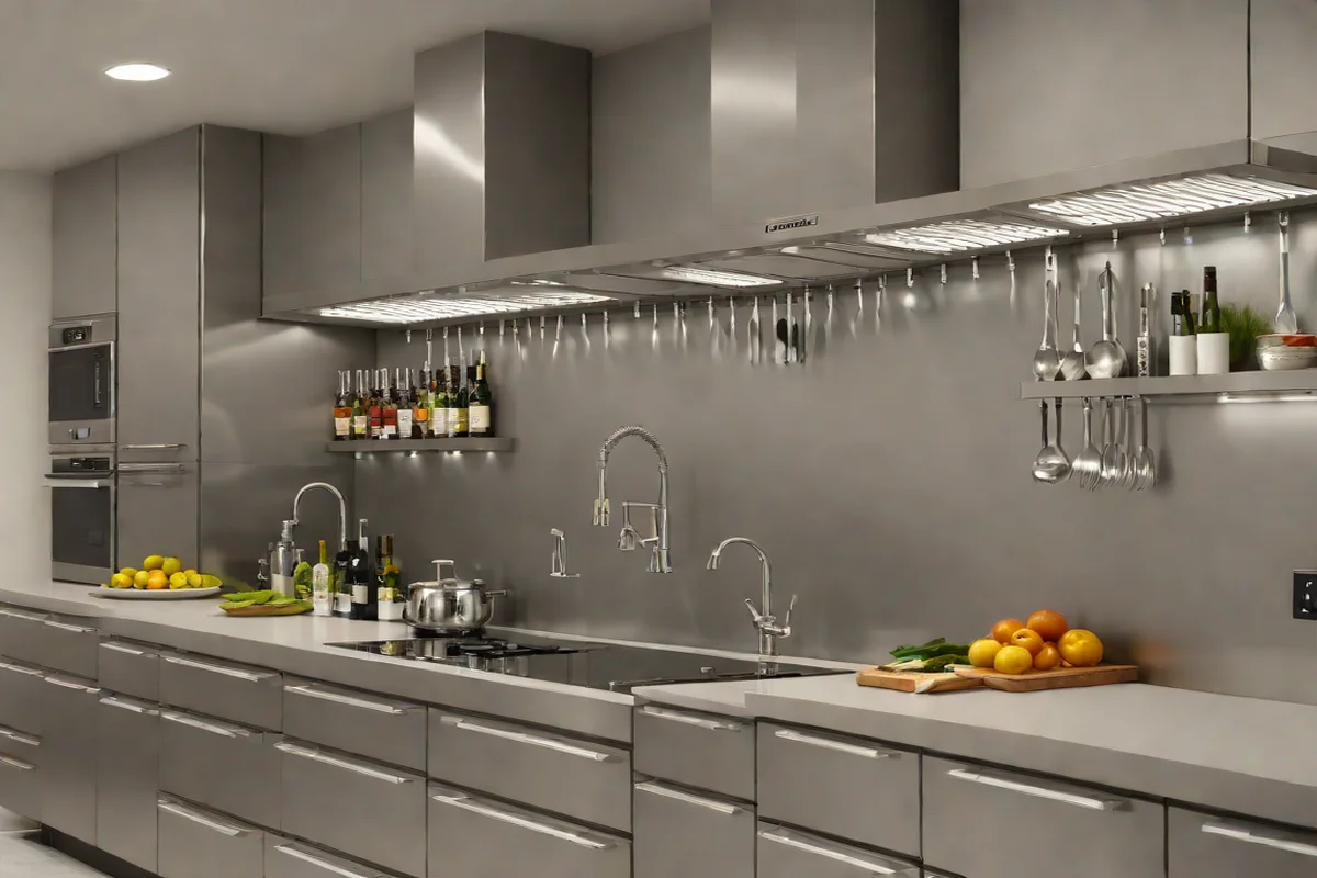 The Low-Slung Horizontal Stainless Steel Strip - Backsplash Ideas for White Kitchens