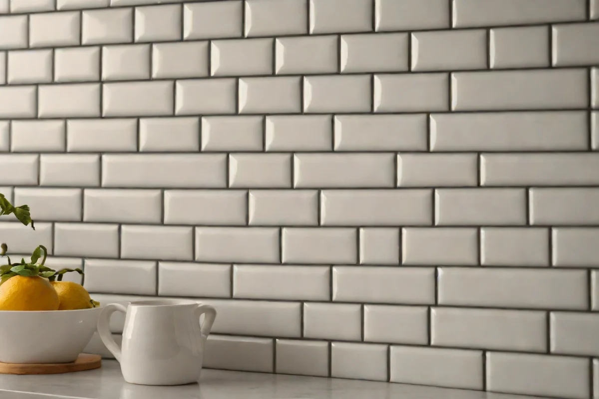 Layered Dual-Texture White Subway Tiles with Charcoal Grout - Backsplash Ideas for White Kitchens