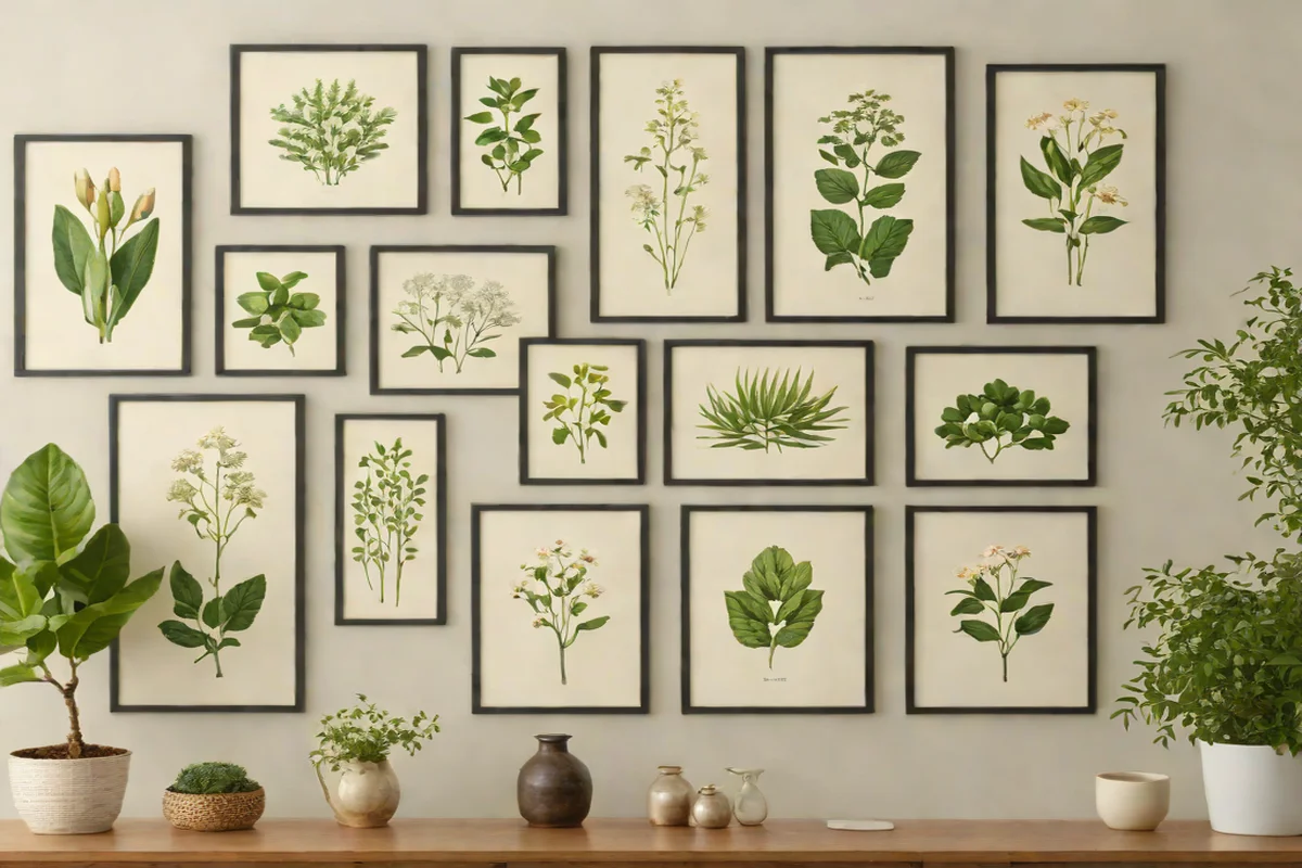 Symmetrical Vertical Stacked Thrifted Print Matrices - Bathroom Decor Ideas on a Tiny Budget