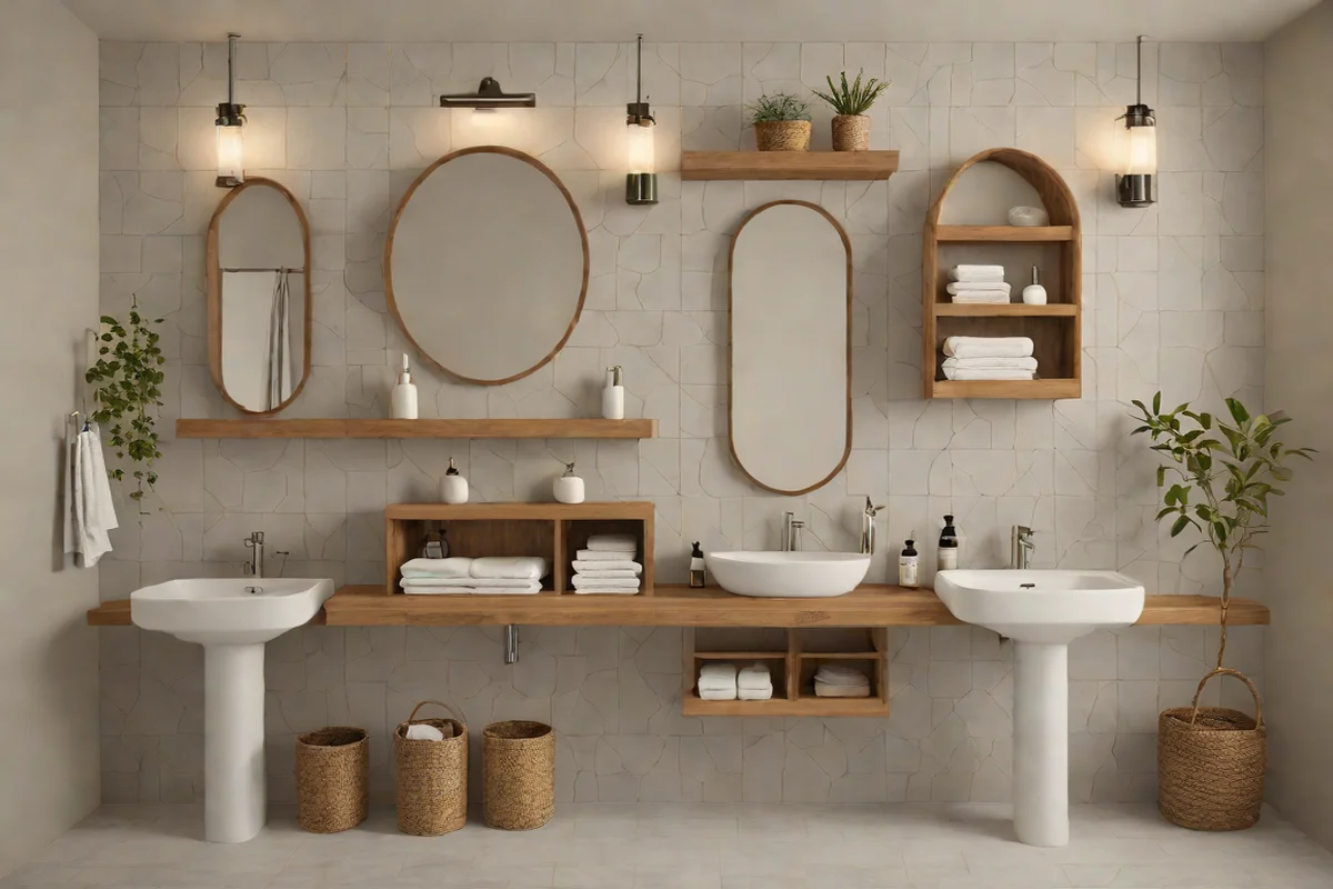 Symmetrical Axial Floating Ledge Lines - Bathroom Decor Ideas on a Tiny Budget