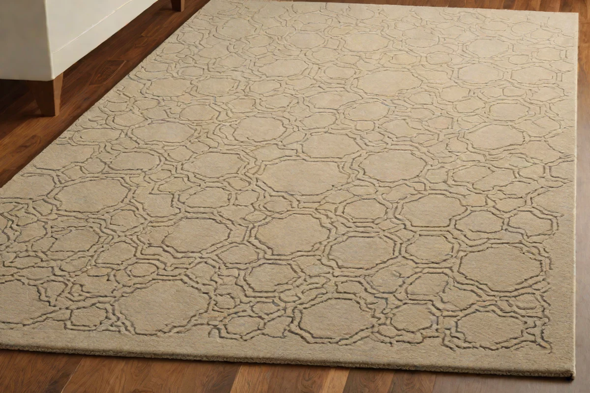 Layered Dual-Texture Low-Pile Area Rugs - Bathroom Decor Ideas on a Tiny Budget
