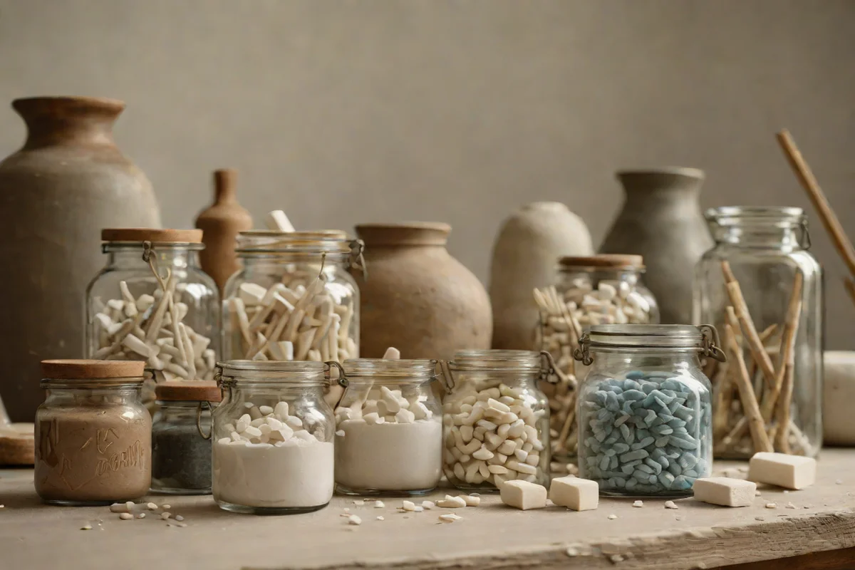 Hand-Thrown Wabi-Sabi Stoneware Toy and Soap Jars - Bathroom Decor Ideas on a Tiny Budget