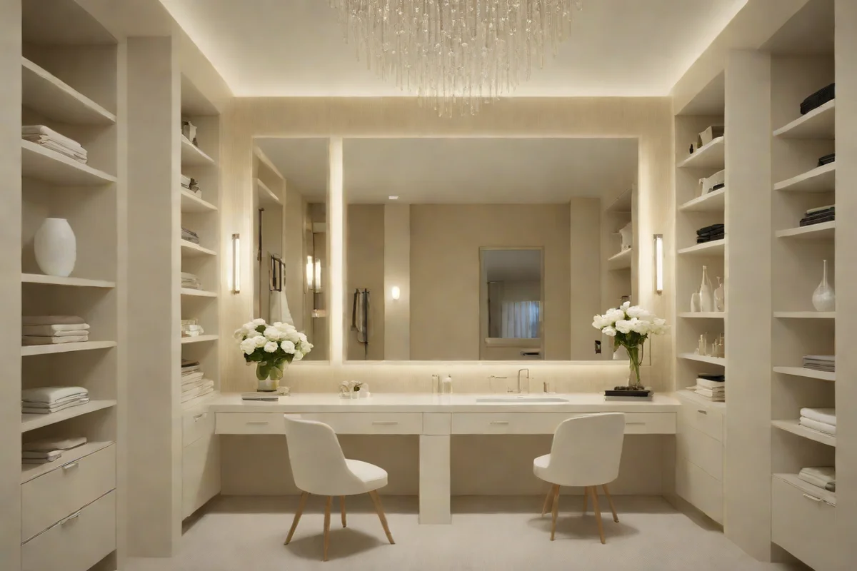 Symmetrical Axial Vanity Flanking - Bedroom Closet Remodel Ideas