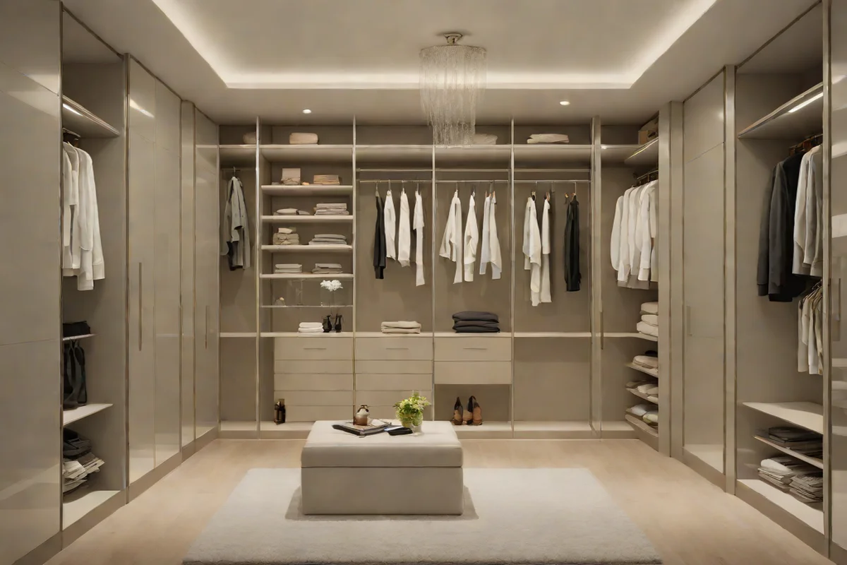 Clear Glass-Inlaid Cabinet Wardrobe Portals - Bedroom Closet Remodel Ideas