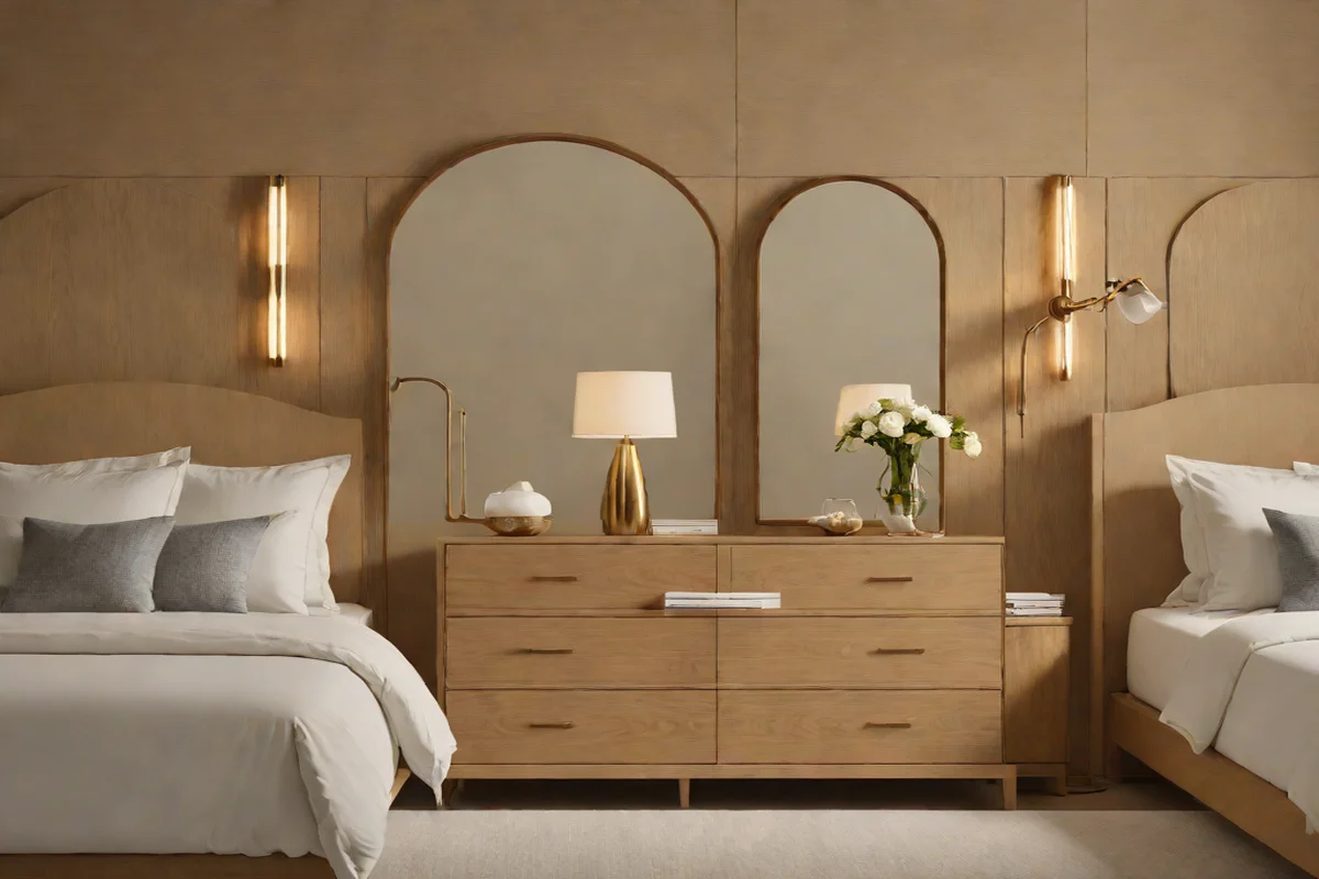 Symmetrical Axial Nightstand Flanking Symmetrical Axial Nightstand Flanking - Bedroom Mirror Placement Tips