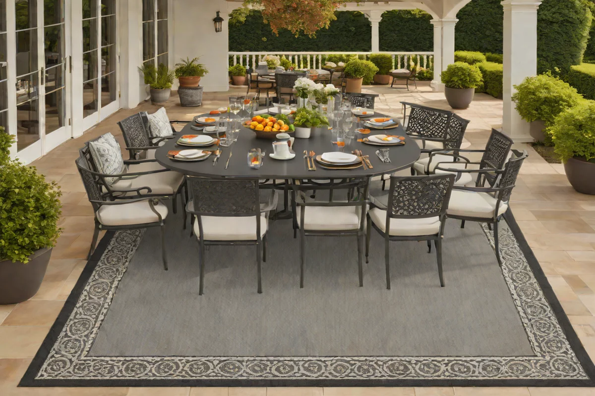 Ruggable Outdoor Border Charcoal Rug - Best Outdoor Rugs