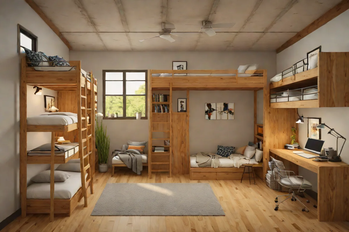 Lofted Bed Architecture for Reclaimed Floor Lines - Dorm Room Decorating Ideas
