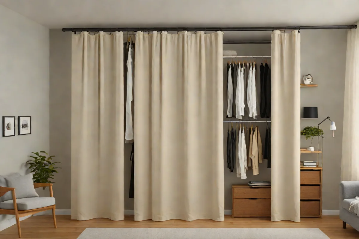 Tension-Rod Closet Screening for Zero-Clutter Horizons - Dorm Room Decorating Ideas