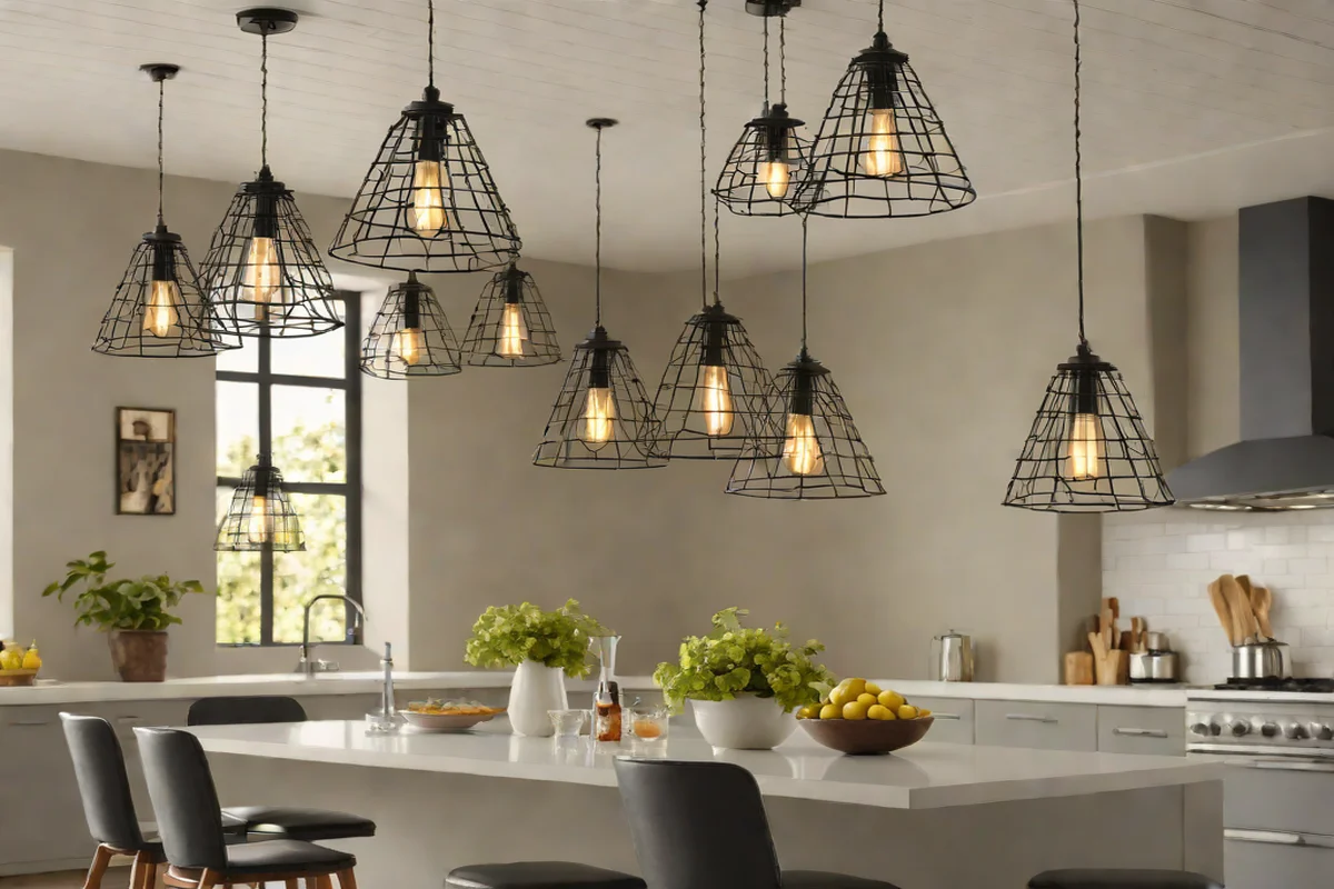 Industrial Wire Cage Pendant Canopies Industrial Wire Cage Pendant Canopies - Farmhouse Kitchen Decor Ideas