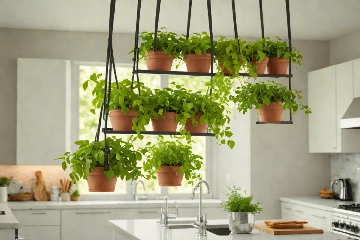 Symmetrical Floating Herb Ladders Symmetrical Floating Herb Ladders - Farmhouse Kitchen Decor Ideas