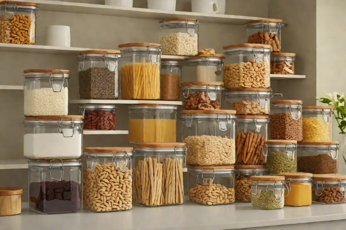 Uniform Glass Jar Dry-Goods Pantry Classification Uniform Glass Jar Dry-Goods Pantry Classification - Farmhouse Kitchen Decor Ideas