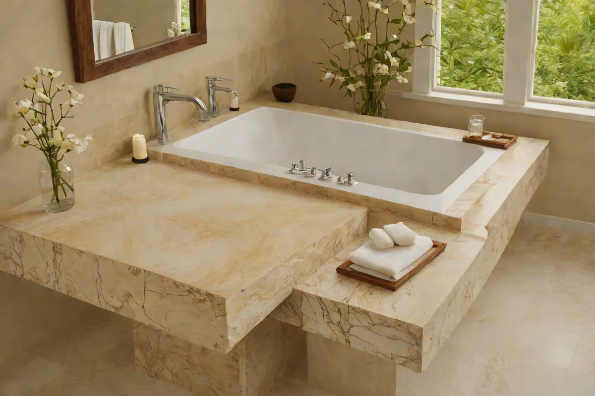 Monolithic Travertine Tray Bridges Monolithic Travertine Tray Bridges - Freestanding Tub Ideas