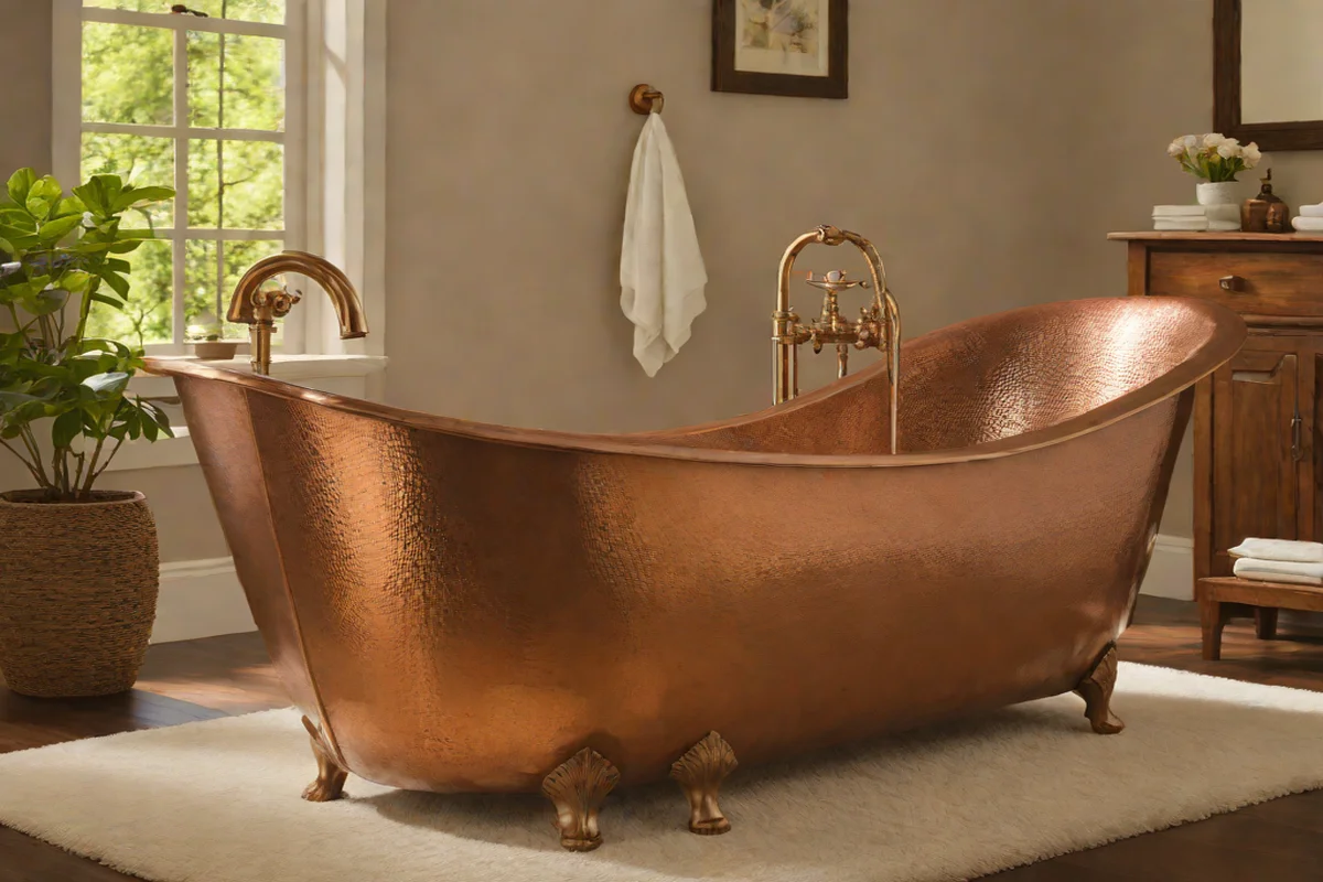 Hand-Hammered Cleft-Face Copper Slipper Tubs Hand-Hammered Cleft-Face Copper Slipper Tubs - Freestanding Tub Ideas