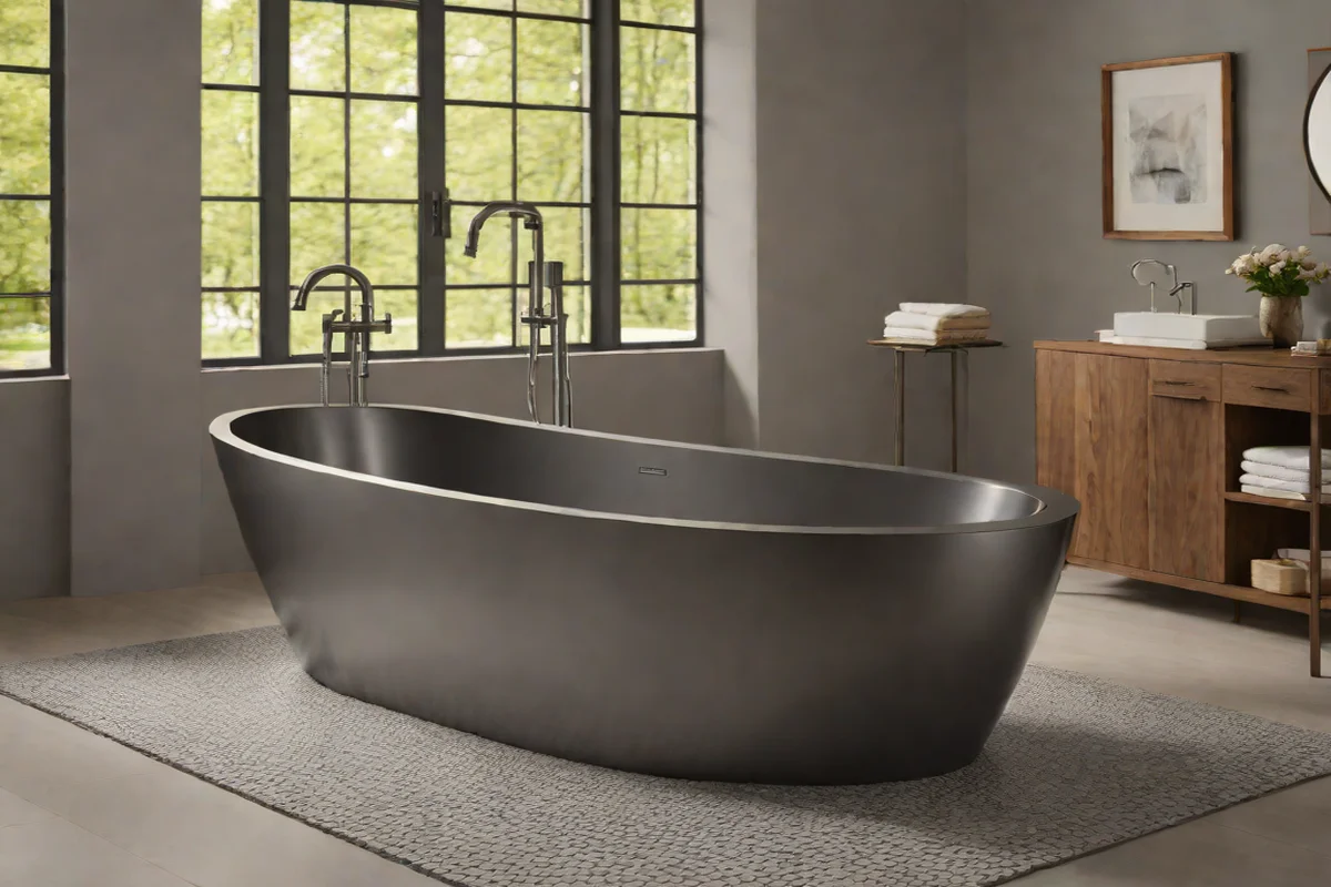 Low-Profile Urban Gunmetal Oval Insets Low-Profile Urban Gunmetal Oval Insets - Freestanding Tub Ideas