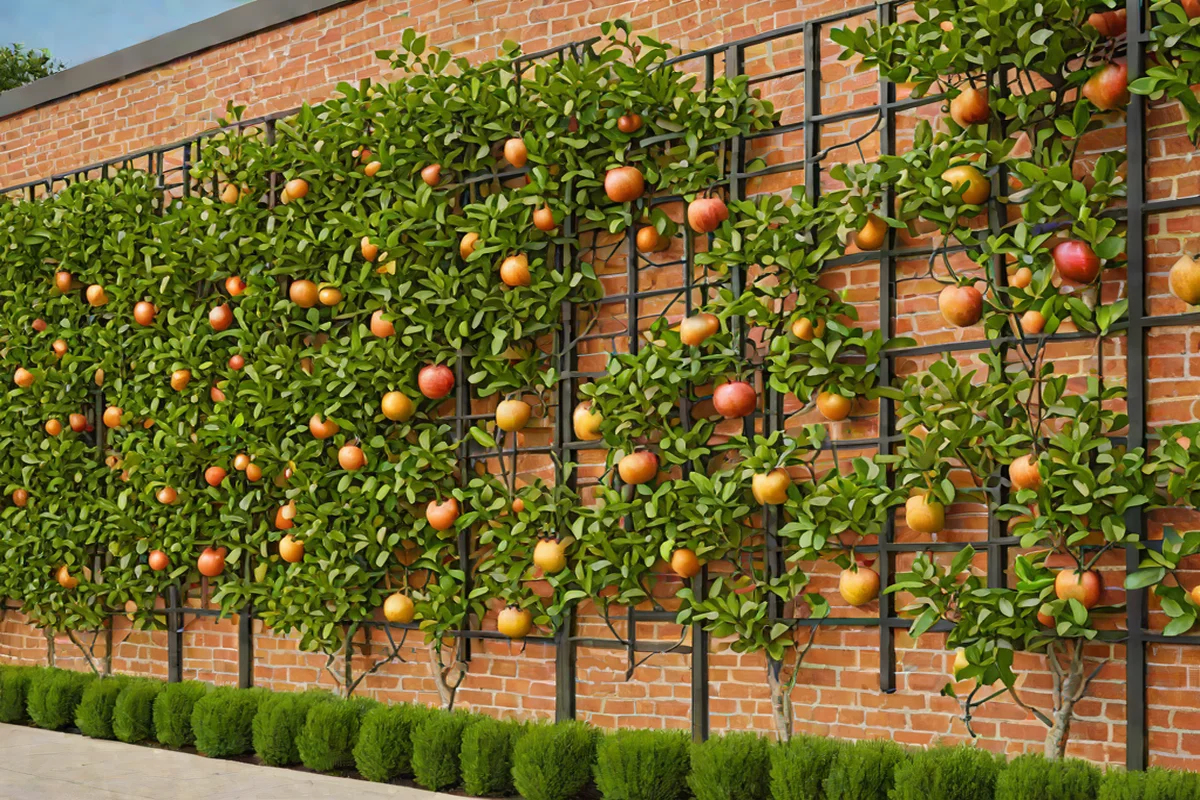The Visual Sandbox Espalier Fruit Trees - French Country Exterior and Garden Designs