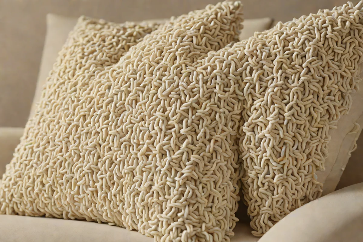 Textured Bouclé Throw Cushion Layers - Guest Bedroom Refresh Ideas