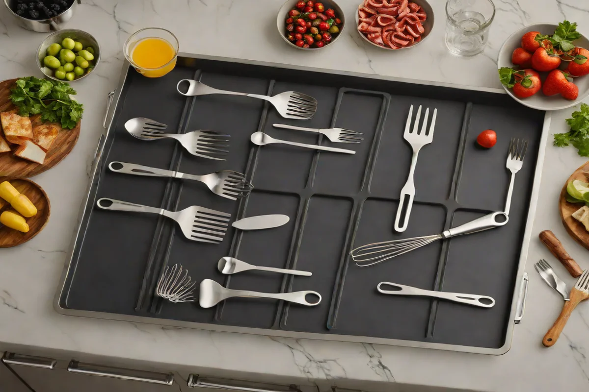 The Non-Slip Culinary Tool Grid - Kitchen Drawer Organization Hacks