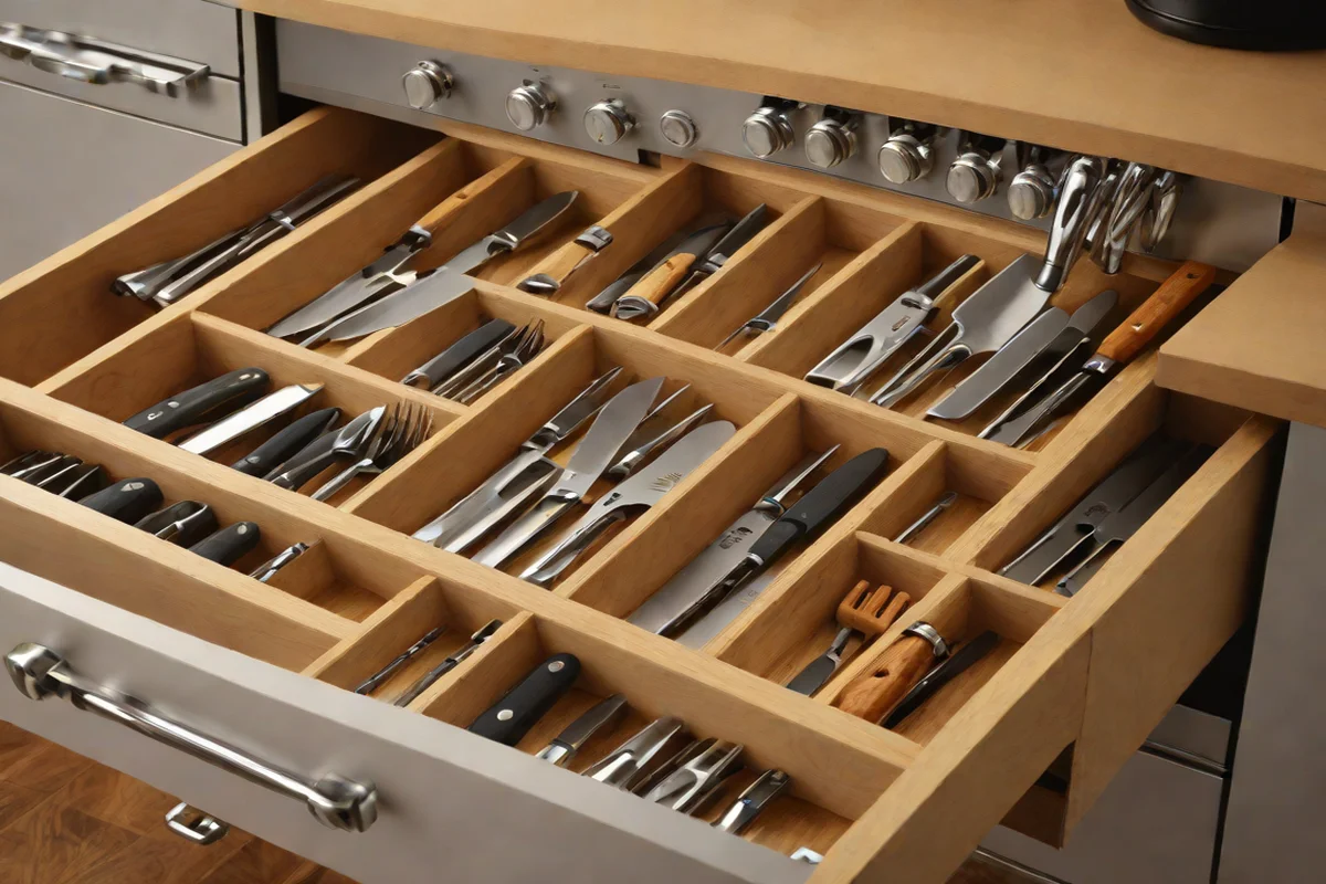 Knife Docking Block Insets - Kitchen Drawer Organization Hacks