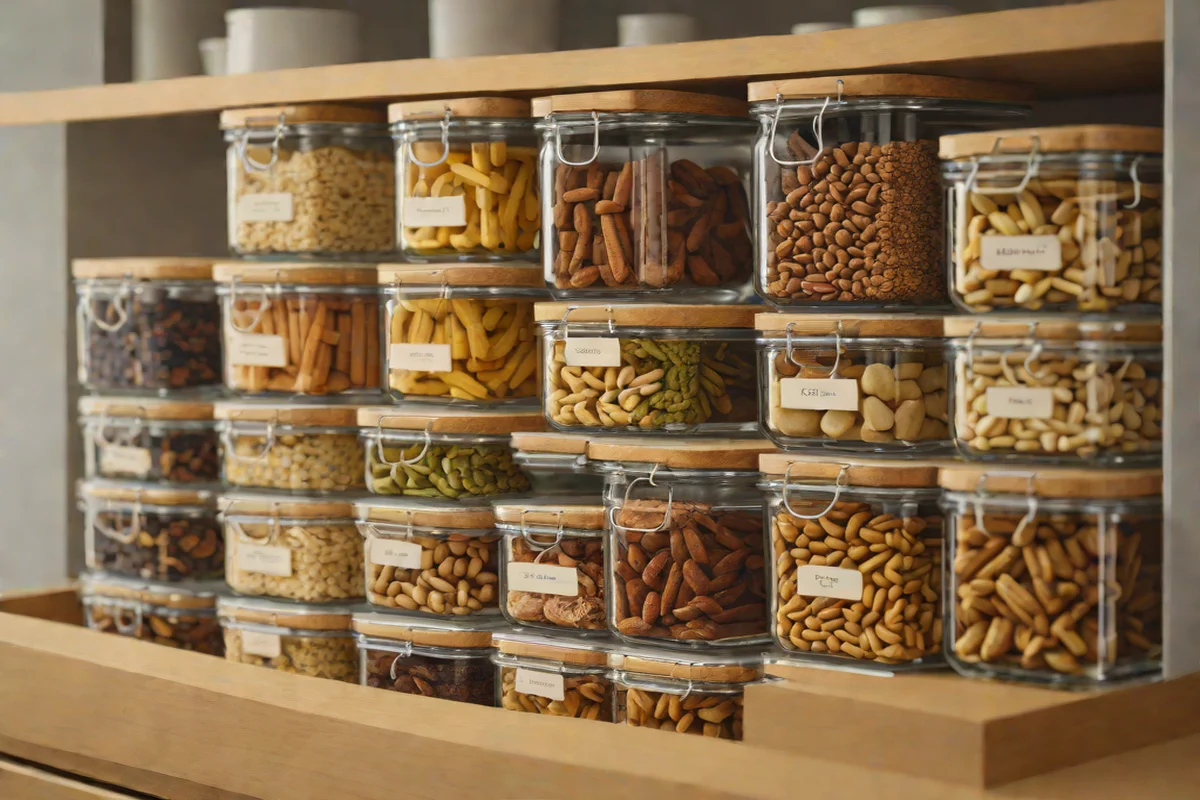 Uniform Glass Jar Dry-Goods Classification - Kitchen Drawer Organization Hacks