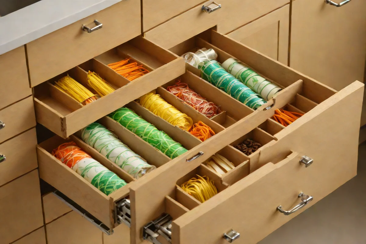 The Symmetrical Foil and Wrap Dispenser Grid - Kitchen Drawer Organization Hacks