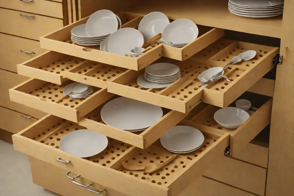 Vertical Pegboard Plate Sub-Bases - Kitchen Drawer Organization Hacks