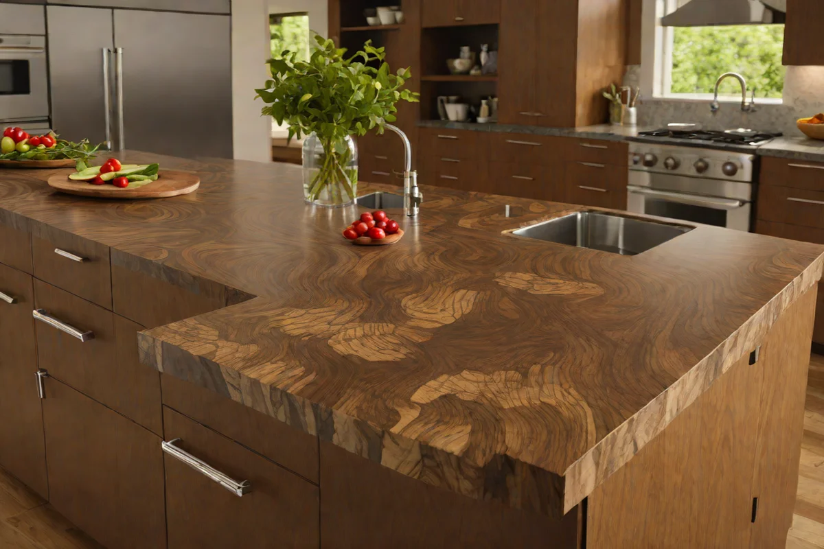 The Butcher-Block End-Grain Inset Slice - Kitchen Island Design Ideas