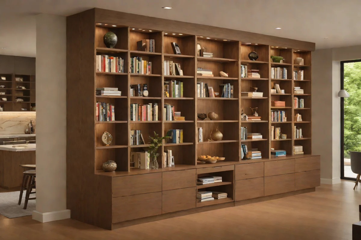 End-Cap Custom Bookshelf Niches - Kitchen Island Design Ideas