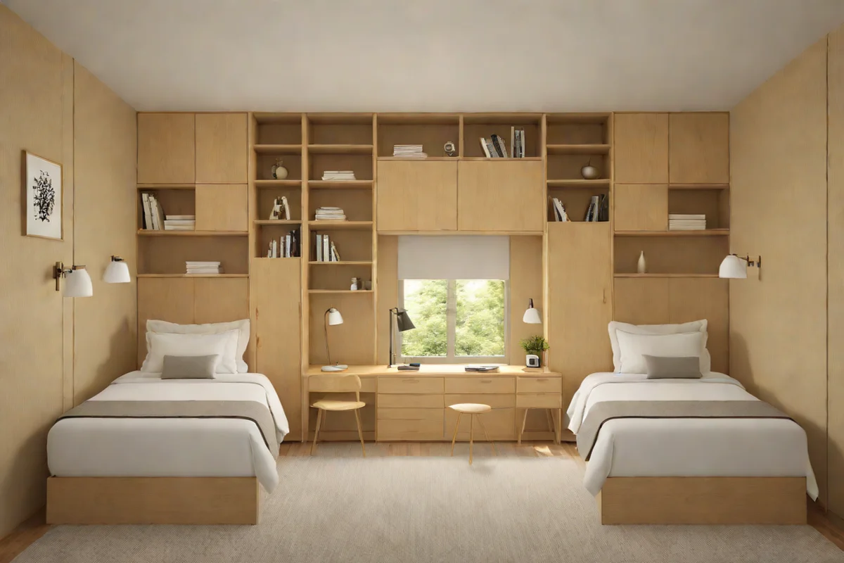 Symmetrical Axial Twin Bed Configurations Symmetrical Axial Twin Bed Configurations - Little Boy Bedroom Ideas