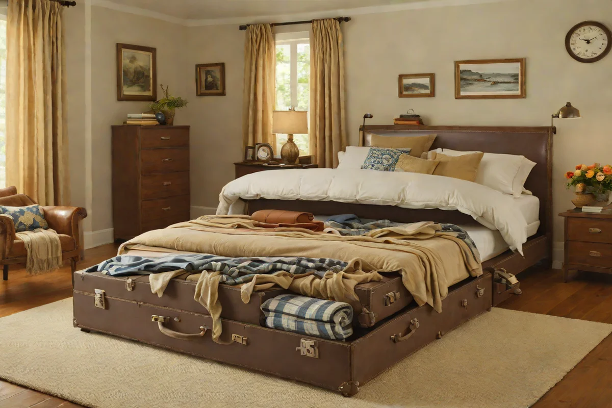 Vintage Leather Suitcase Under-Bed Storage Vintage Leather Suitcase Under-Bed Storage - Little Boy Bedroom Ideas