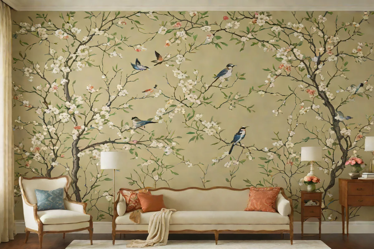 Botanical Chinoiserie Accent Walls Botanical Chinoiserie Accent Walls - Little Girl Bedroom Decorating Ideas