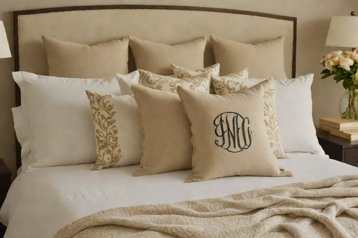 Custom Monogrammed Linen Pillows Custom Monogrammed Linen Pillows - Little Girl Bedroom Decorating Ideas